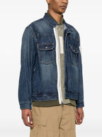 Denim hybrid jacket, Sacai outerwear, luxury men's fashion, high-end jacket, modern denim jacket
