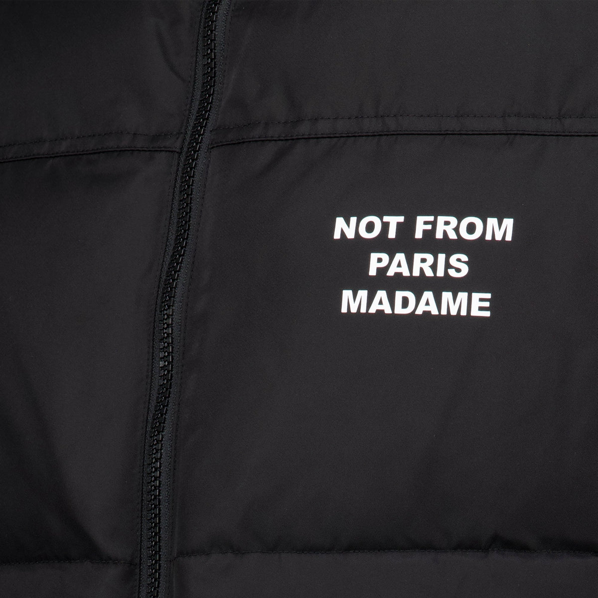 Doudoune Slogan Noire de Drôle de Monsieur