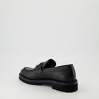 luxury moccasins, black leather moccasins, Valentino Garavani footwear, designer moccasins, Autumn-Winter 2024