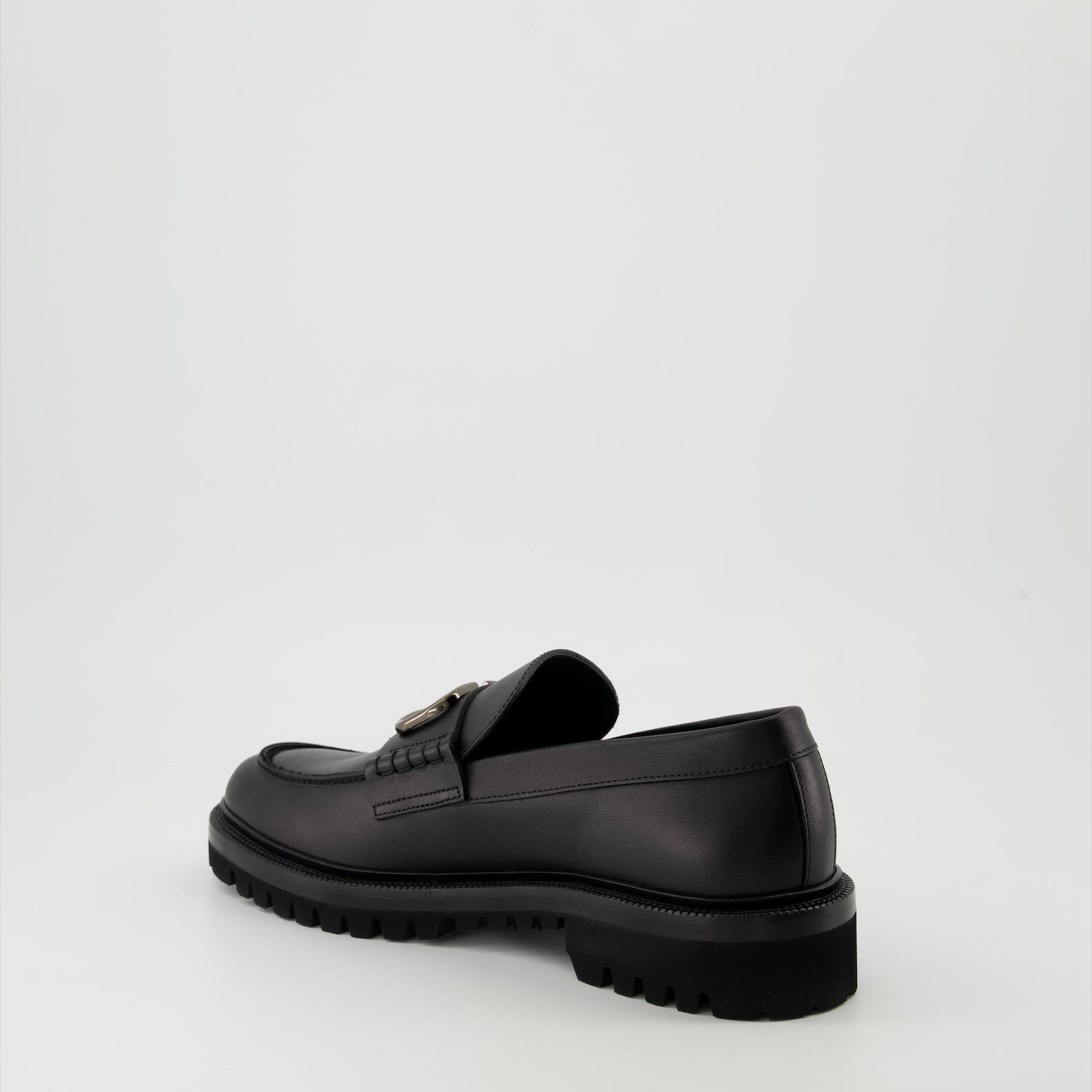 luxury moccasins, black leather moccasins, Valentino Garavani footwear, designer moccasins, Autumn-Winter 2024