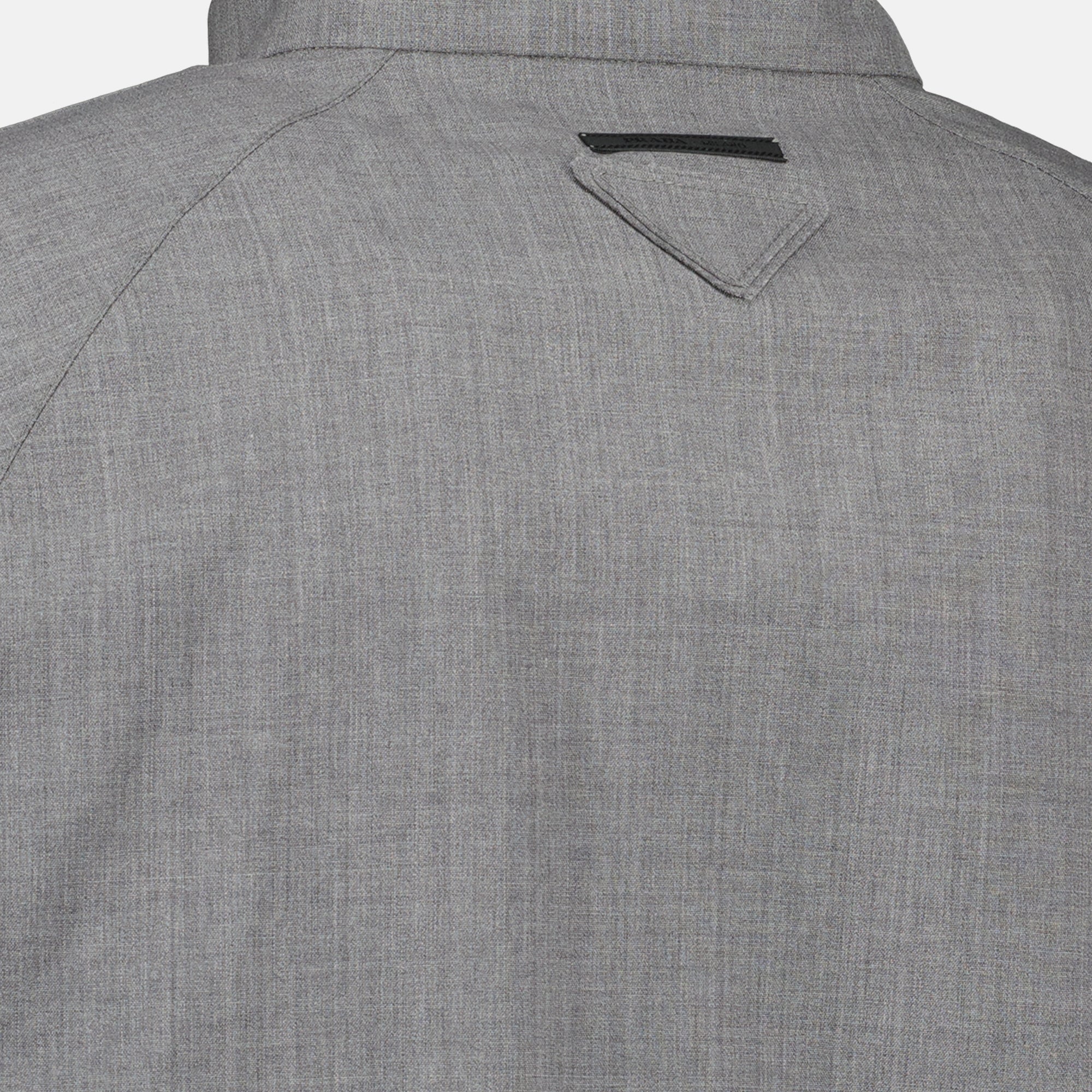 Prada jacket, grey wool jacket, men's outerwear, Autumn-Winter collection, high collar jacket