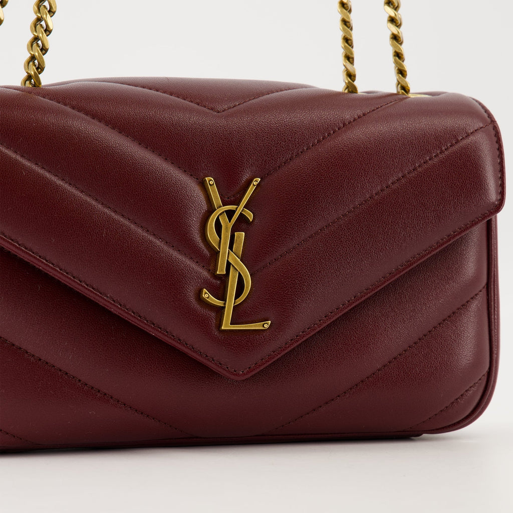 Loulou bag, Saint Laurent accessory, bordeaux handbag, luxury bags, designer handbags