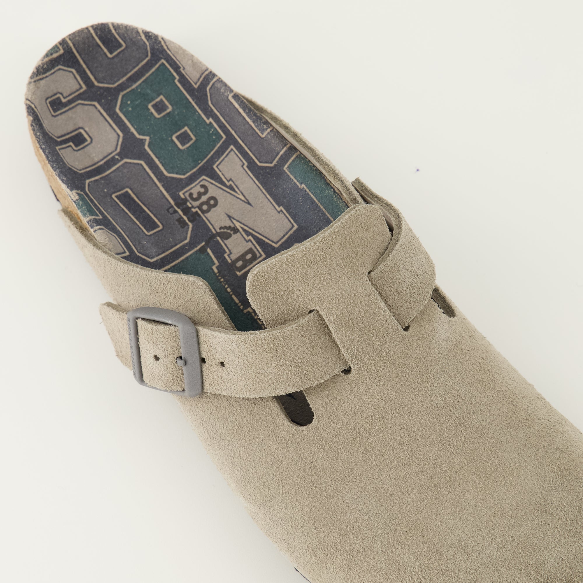 Birkenstock mules, Boston grey slip-ons, suede footwear, comfortable mules, seasonal footwear