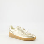 UpVillage Sneakers, Valentino Garavani, metallic gold sneakers, textured leather shoes, contemporary footwear
