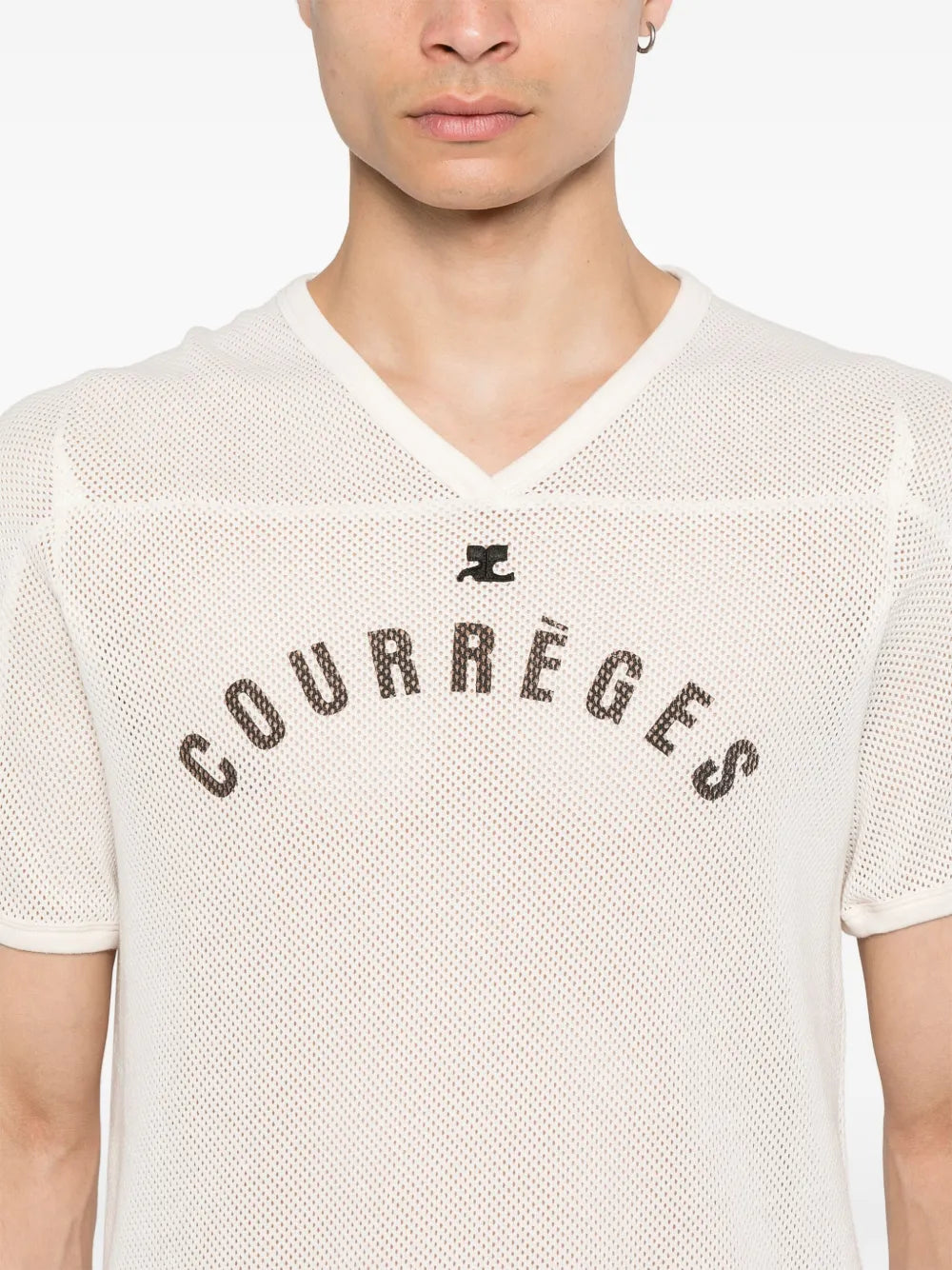 Beige Mesh Baseball T-shirt
