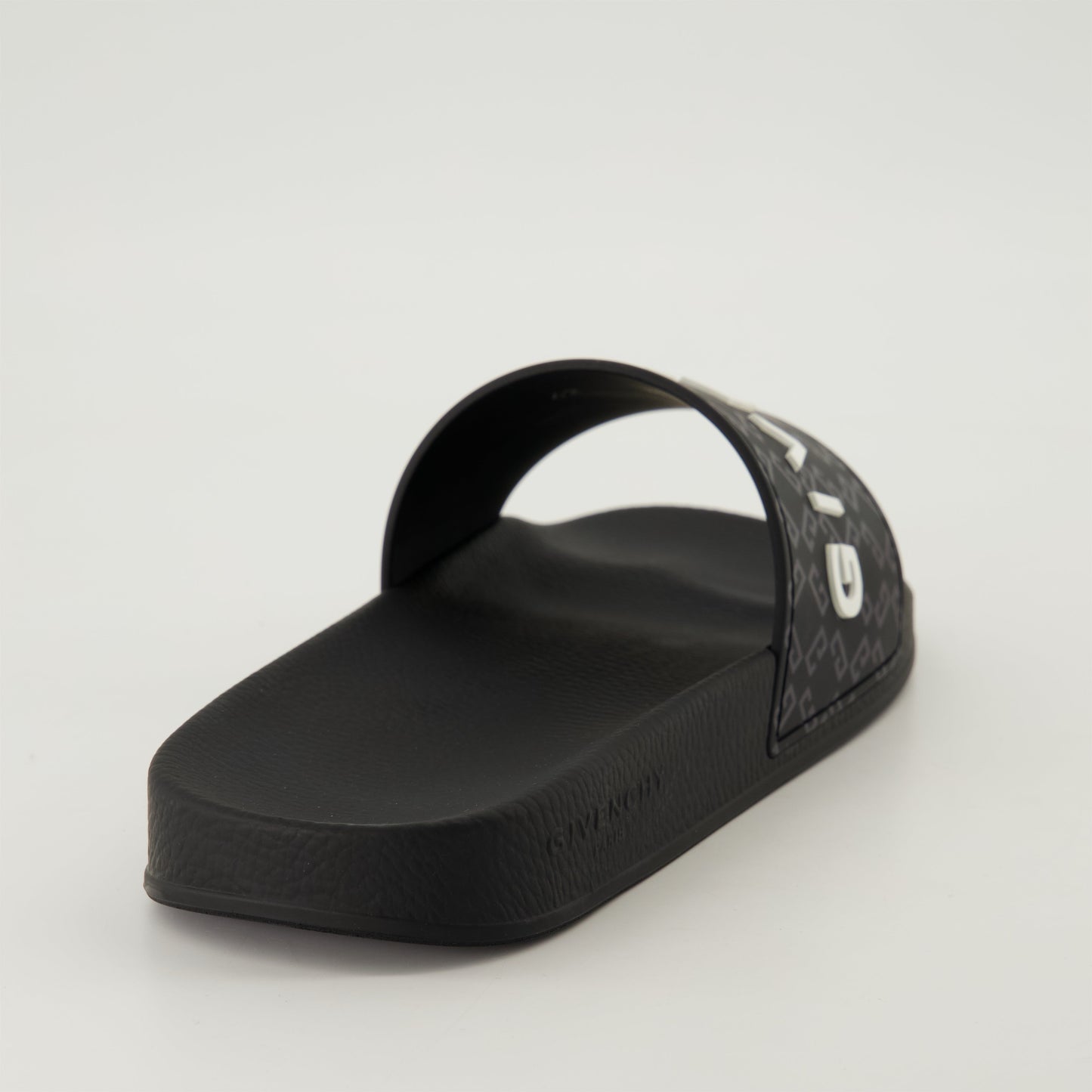 Black Slide Sandals, Rubber Slides, Open-Toed Sandals, Molded Sole Comfort, Contemporary Footwear