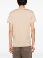 Beige T-shirt with Embroidered Logo