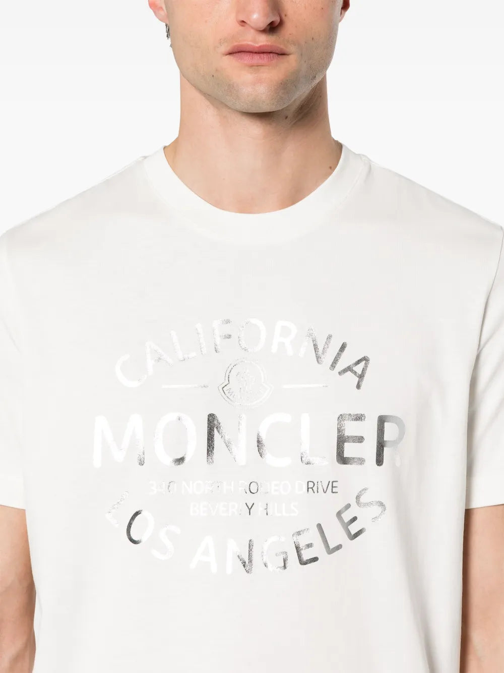 White T-shirt with Logo Print