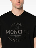 Moncler, Black T-Shirt, Logo Print, Luxury Fashion, Men's Fashion