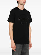 Moncler, Black T-Shirt, Logo Print, Luxury Fashion, Men's Fashion