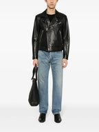 Image of Charlotte Blue Straight Denim Jeans by Saint Laurent for Men - Season Spring-Summer 2024 - Back View