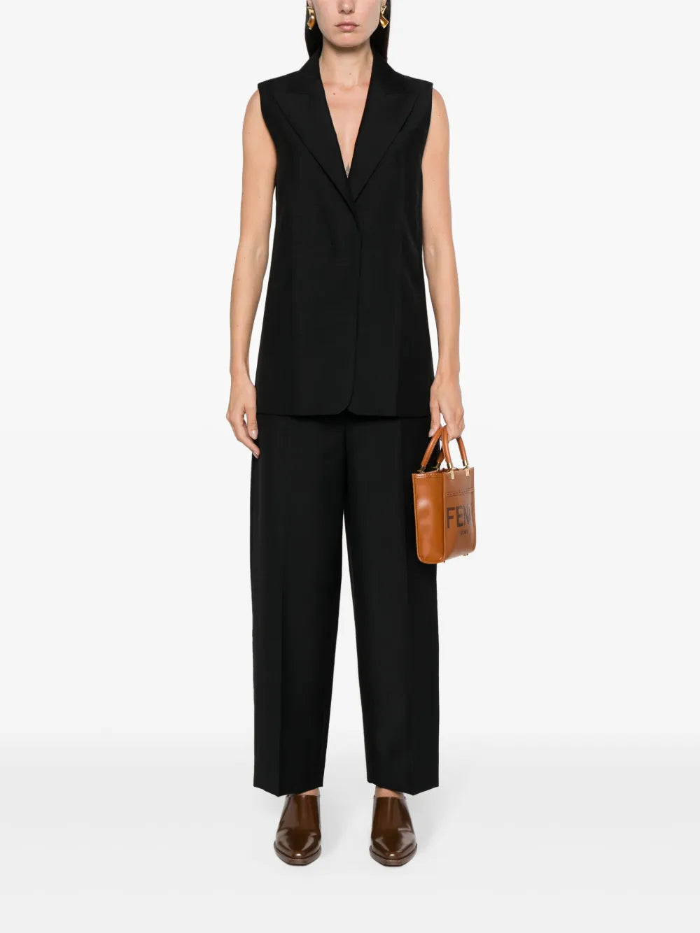 Sleeveless Striped Blazer