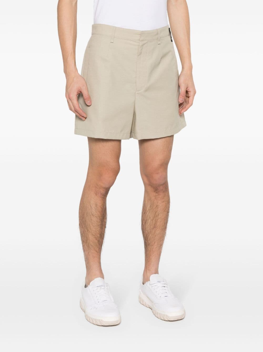 Fendi wool shorts, beige wool shorts, luxury shorts, Fendi Spring-Summer 2024, premium wool shorts