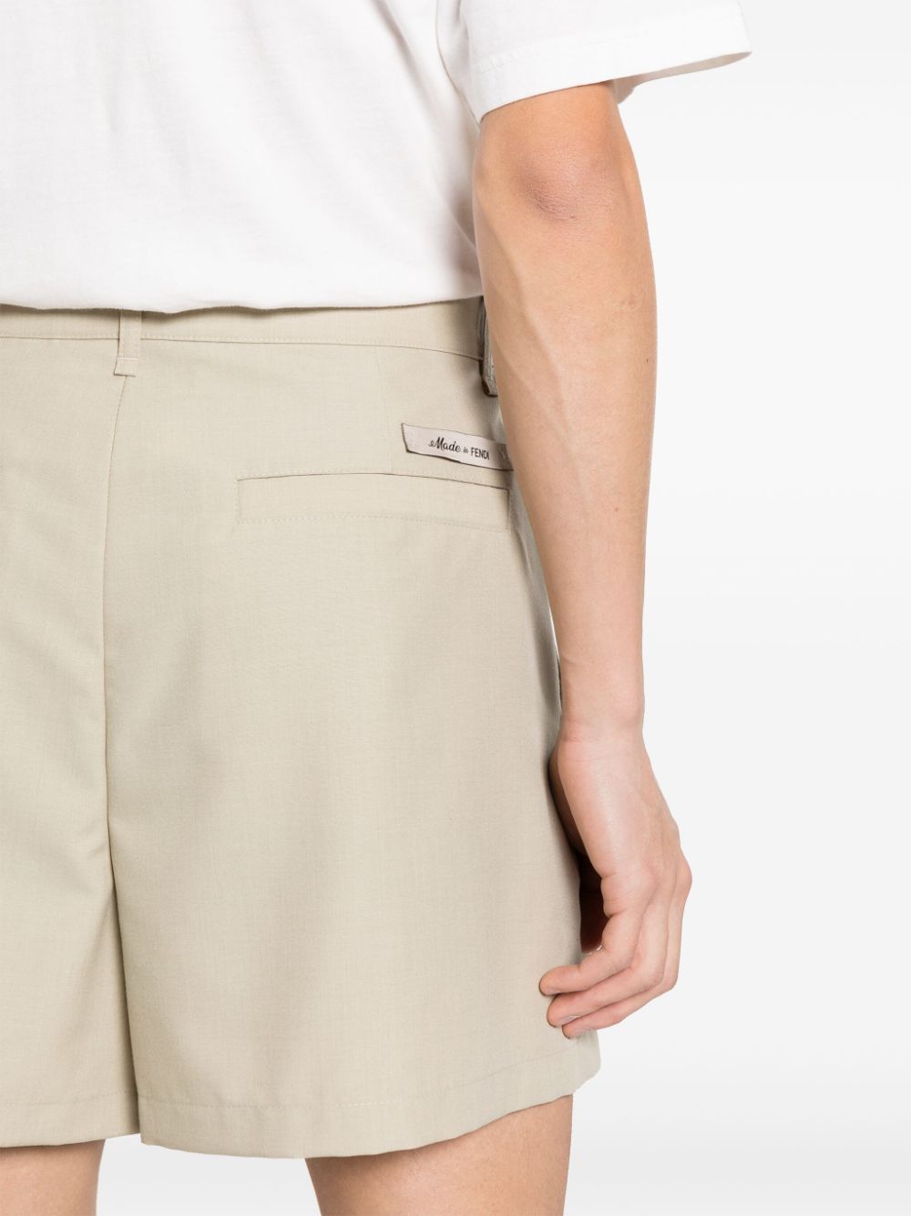 Fendi wool shorts, beige wool shorts, luxury shorts, Fendi Spring-Summer 2024, premium wool shorts