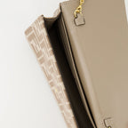 Baguette wallet, denim effect wallet, Fendi wallet, women's accessories, designer wallet