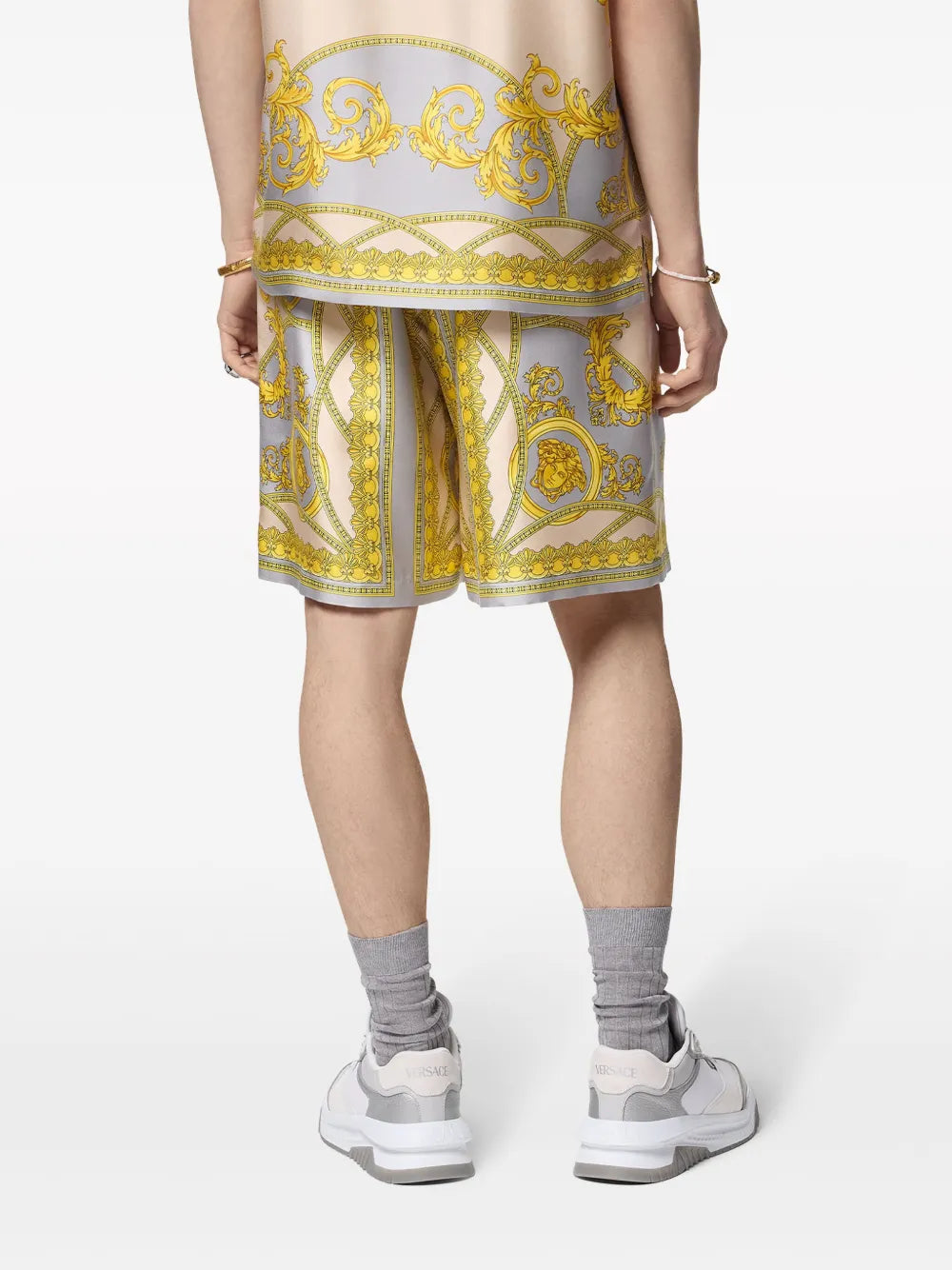 Silk Shorts with Greek Mythology Print