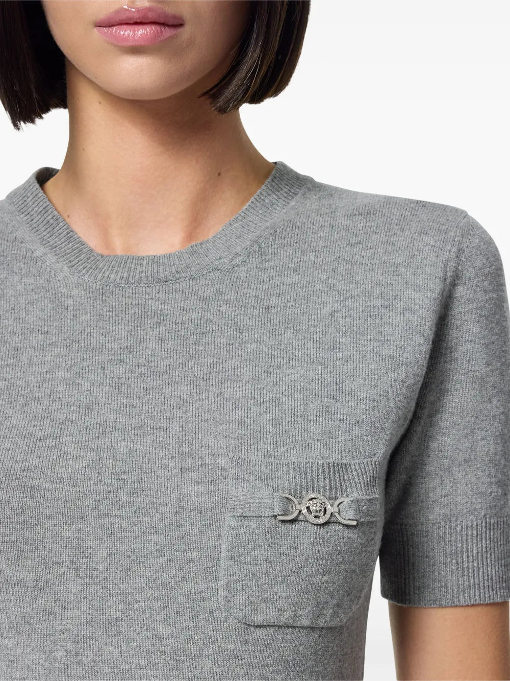 Cashmere Blend Top with Short Sleeves