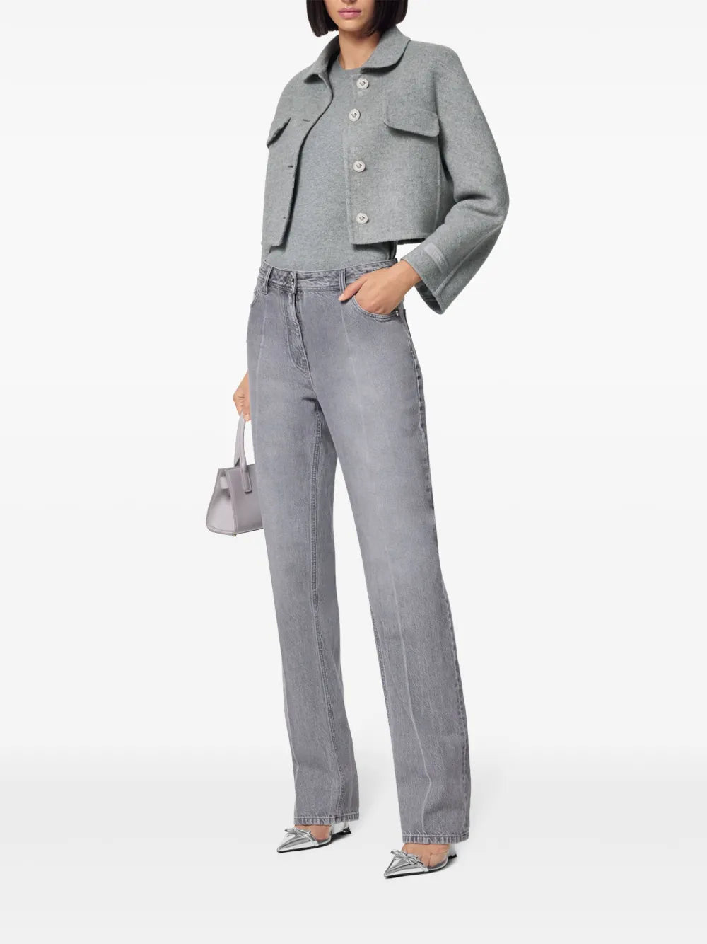 Cashmere Blend Top with Short Sleeves