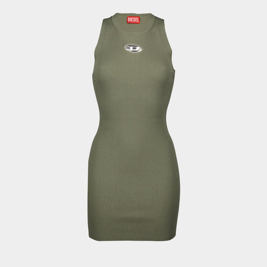 M-Caddix Dress, Olive Dress, Diesel Spring 2025, Sleeveless Dress, Ribbed Viscose Dress