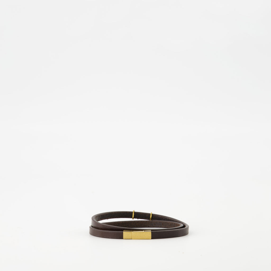 Cassandre bracelet, Saint Laurent accessories, double-tour bracelet, leather bracelet, elegant jewelry