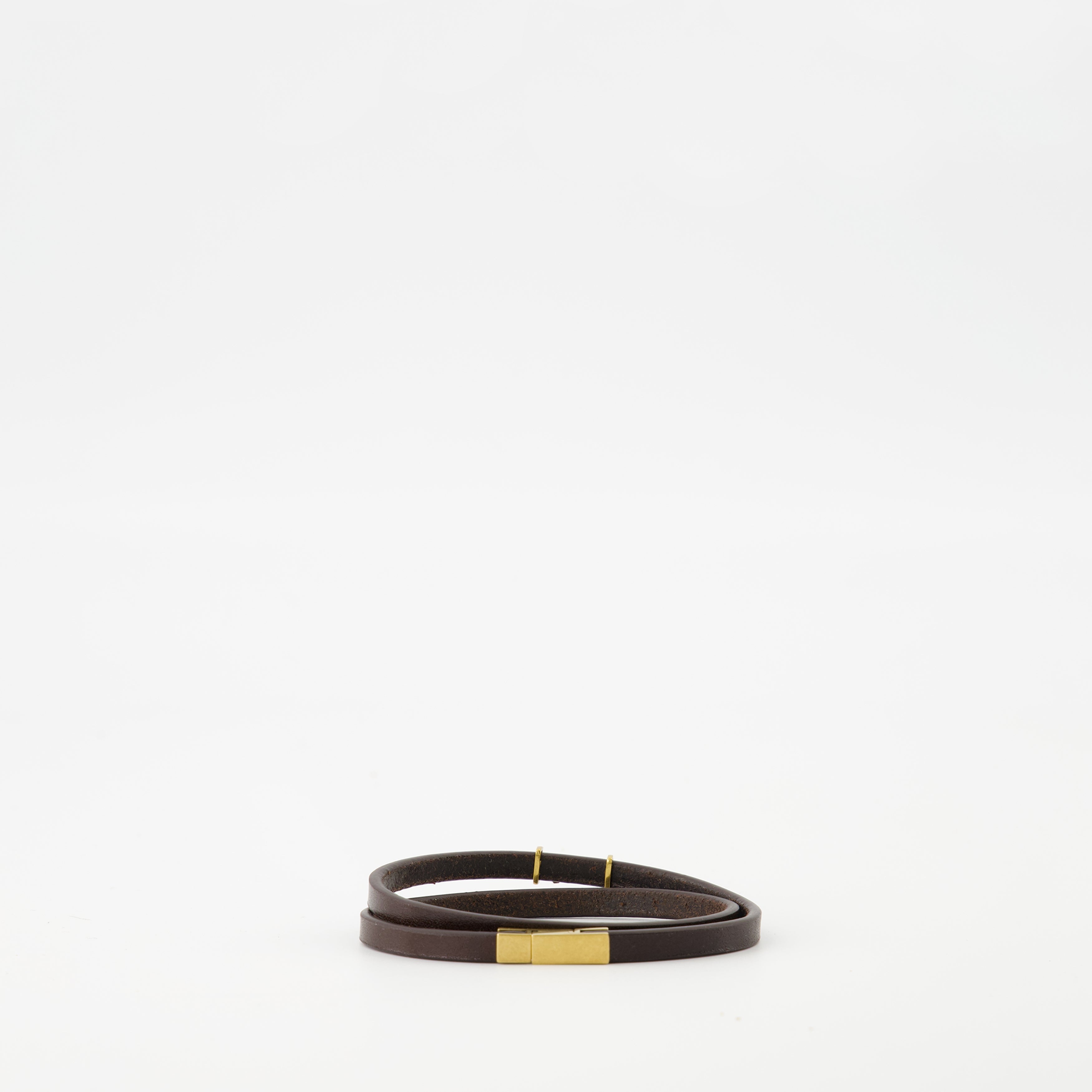 Cassandre bracelet, Saint Laurent accessories, double-tour bracelet, leather bracelet, elegant jewelry