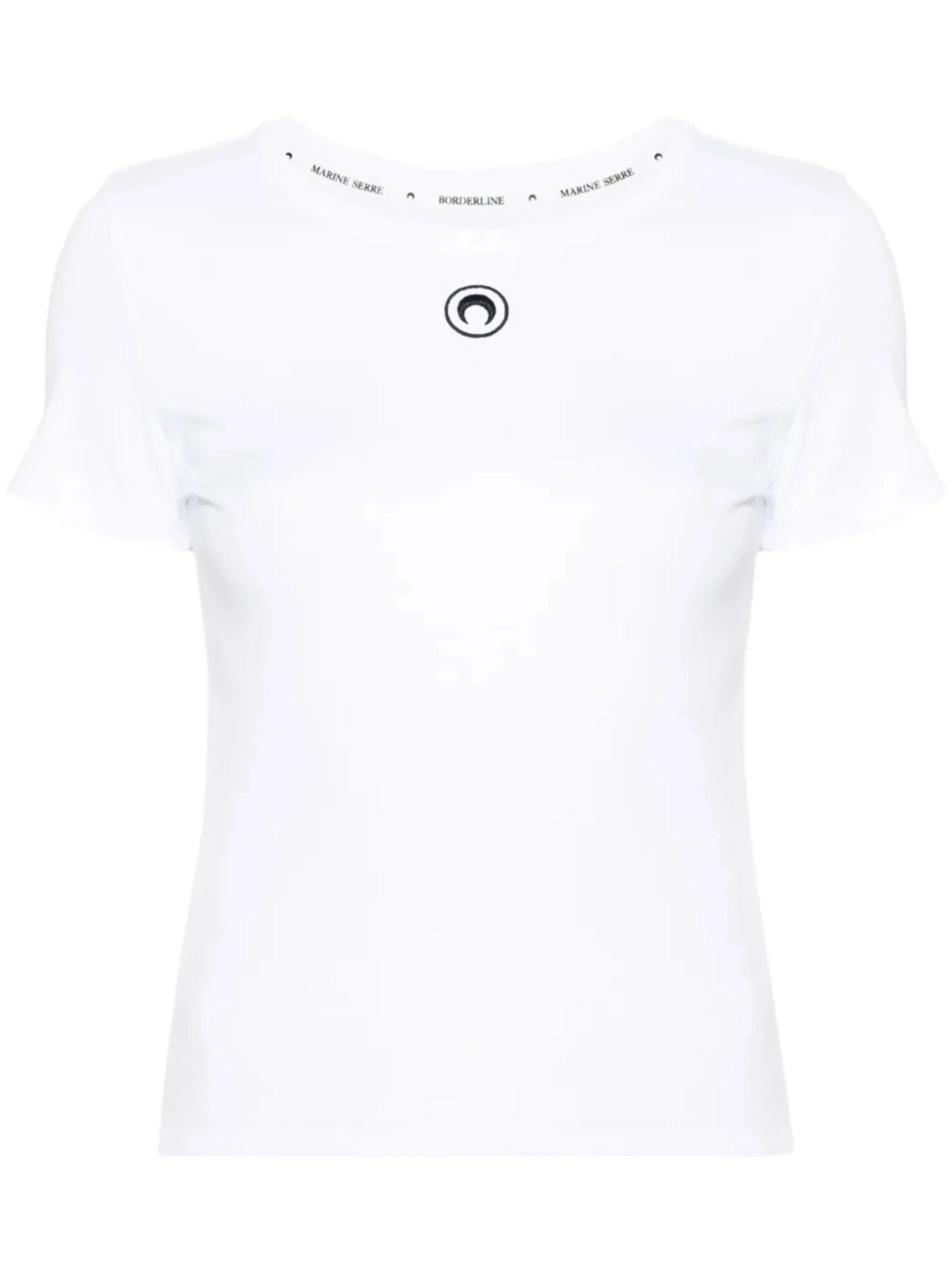 Imagem da T-shirt Moon de Marine Serre para Mulheres - Temporada Outono-Inverno 2025 - Vista modelo 4