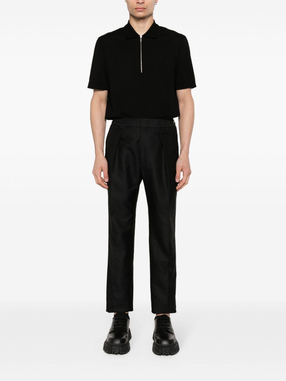 Fendi trousers, black pleated pants, luxury fashion, spring-summer 2024, men's designer clothing