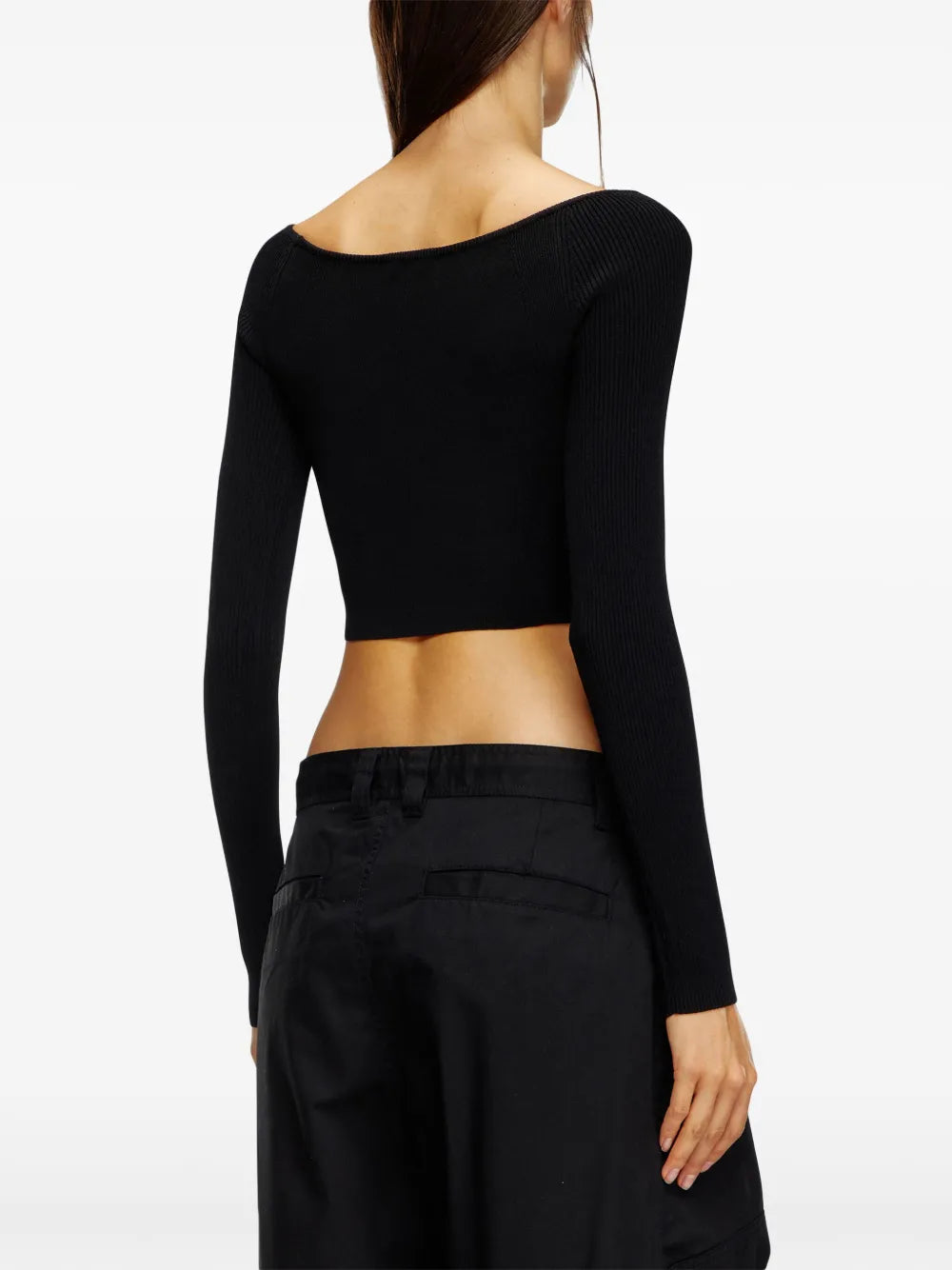 ribbed knit top, Diesel, M-Vera-Ls, cropped top, women's fashion