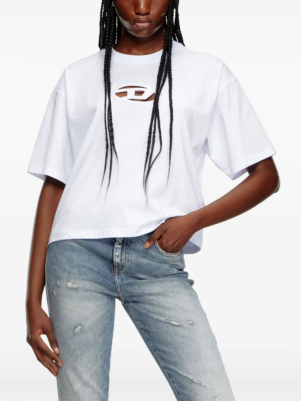 T-shirt crop T-Buxt blanc