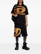 Bild eines T-Shirts aus Bio-Baumwolle mit Bleichmuster von Diesel für Männer - Saison Herbst-Winter 2024 - Rückansicht