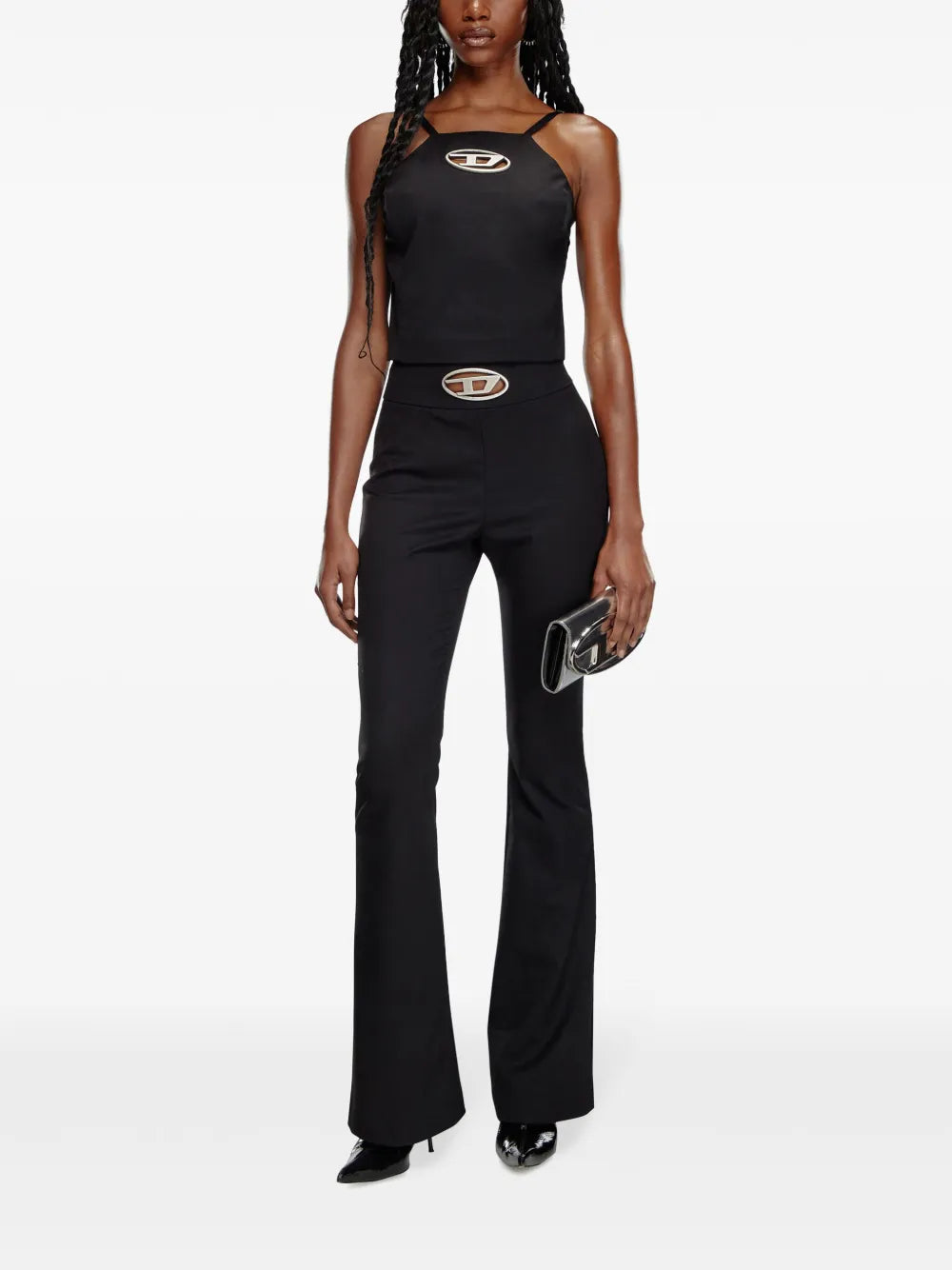 Flared Anthracite Trousers