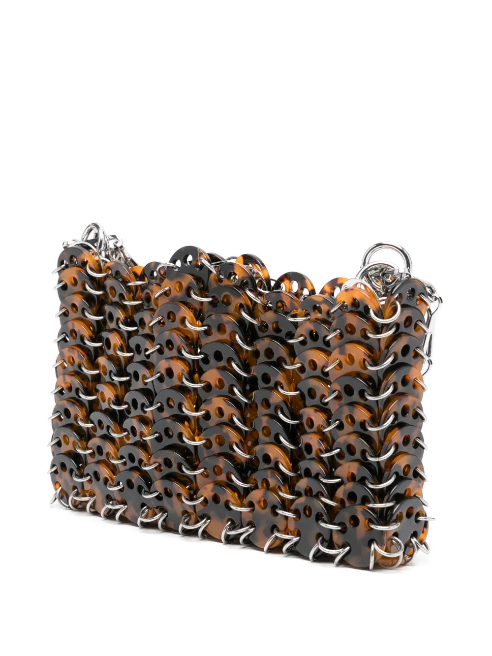 Iconic 1969 bag, tortoise shell print, Rabanne tote, resin and metal bag, Autumn-Winter 2024 collection