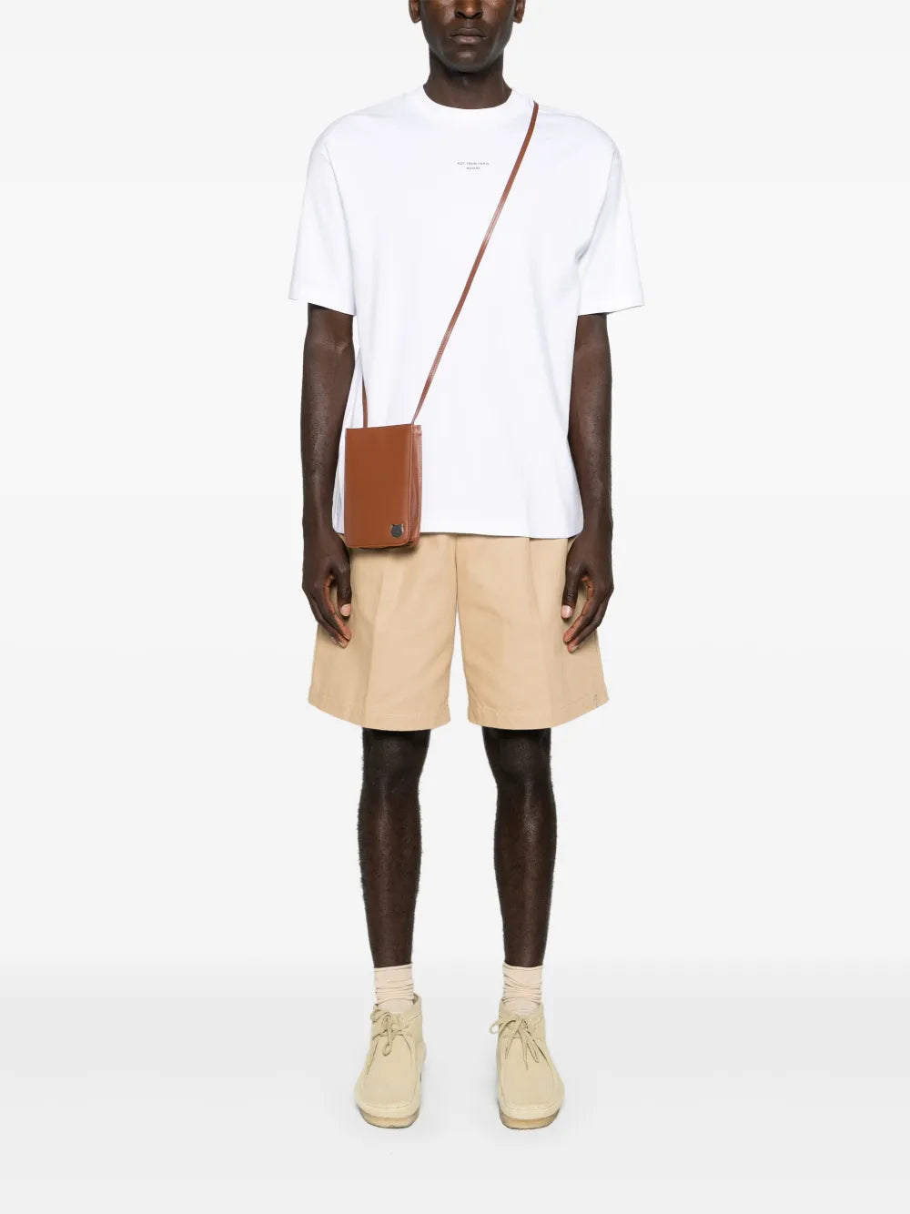 T-Shirt en Coton Blanc avec Slogan Classique