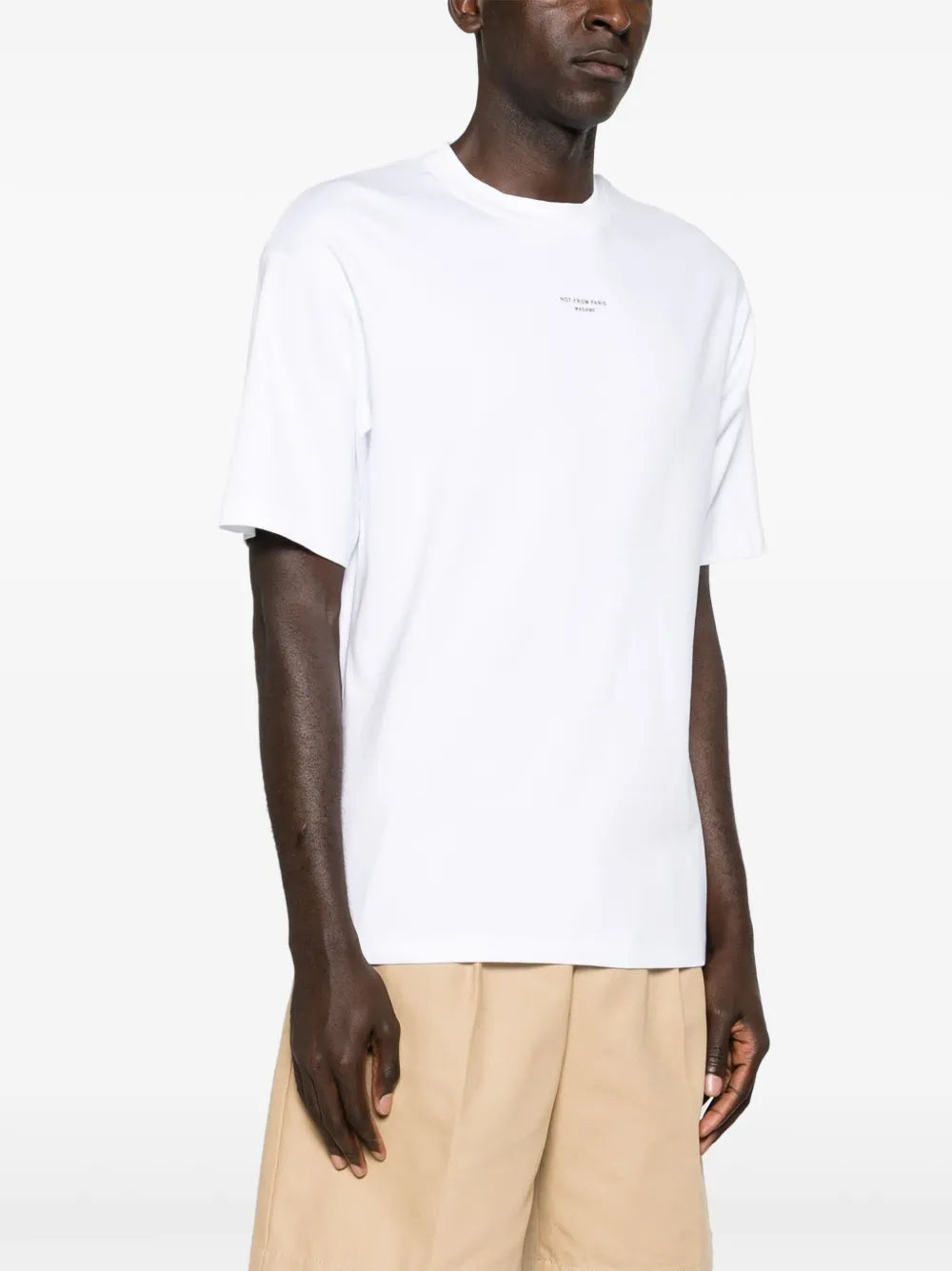 T-Shirt en Coton Blanc avec Slogan Classique