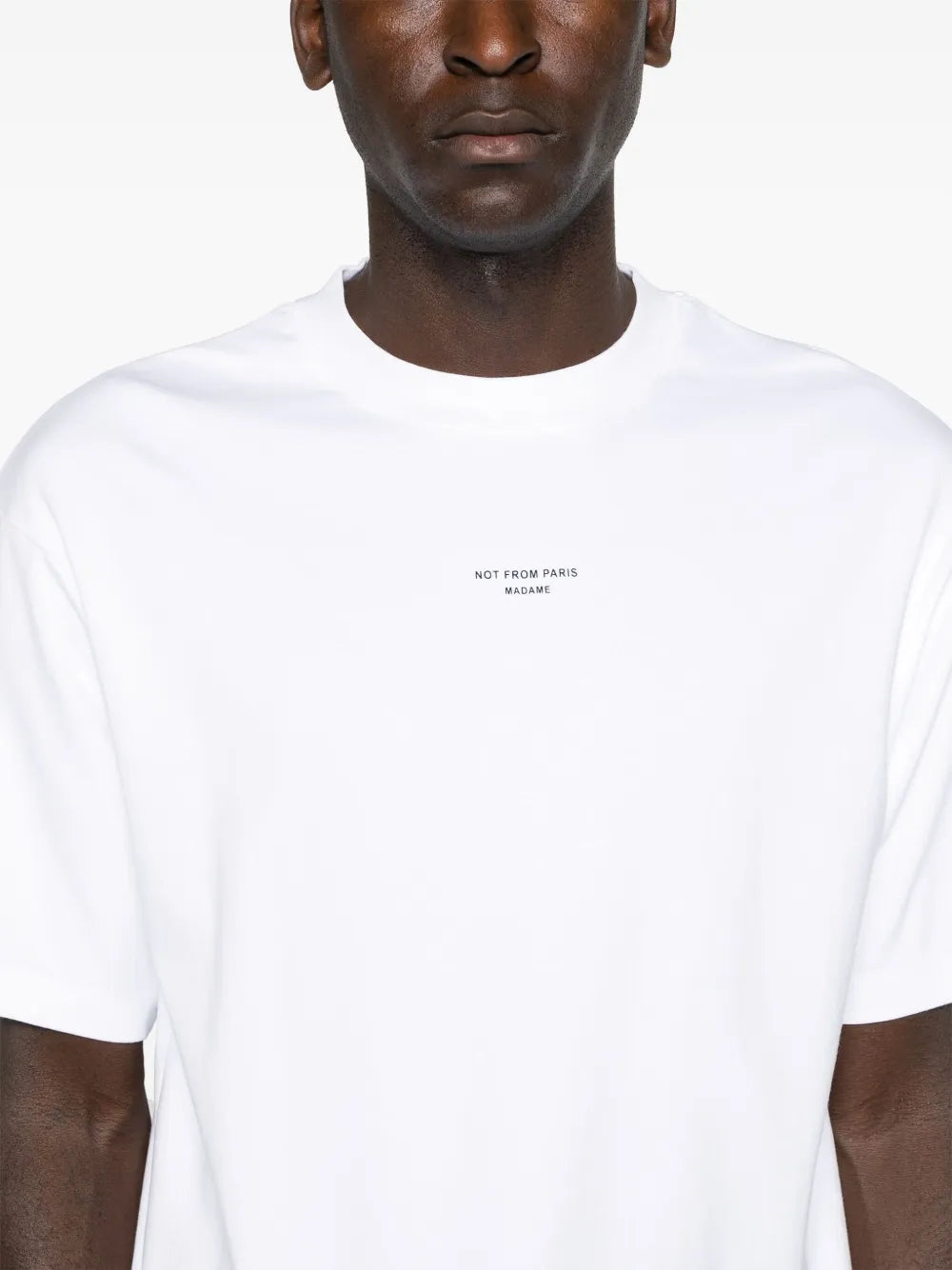 T-Shirt en Coton Blanc avec Slogan Classique