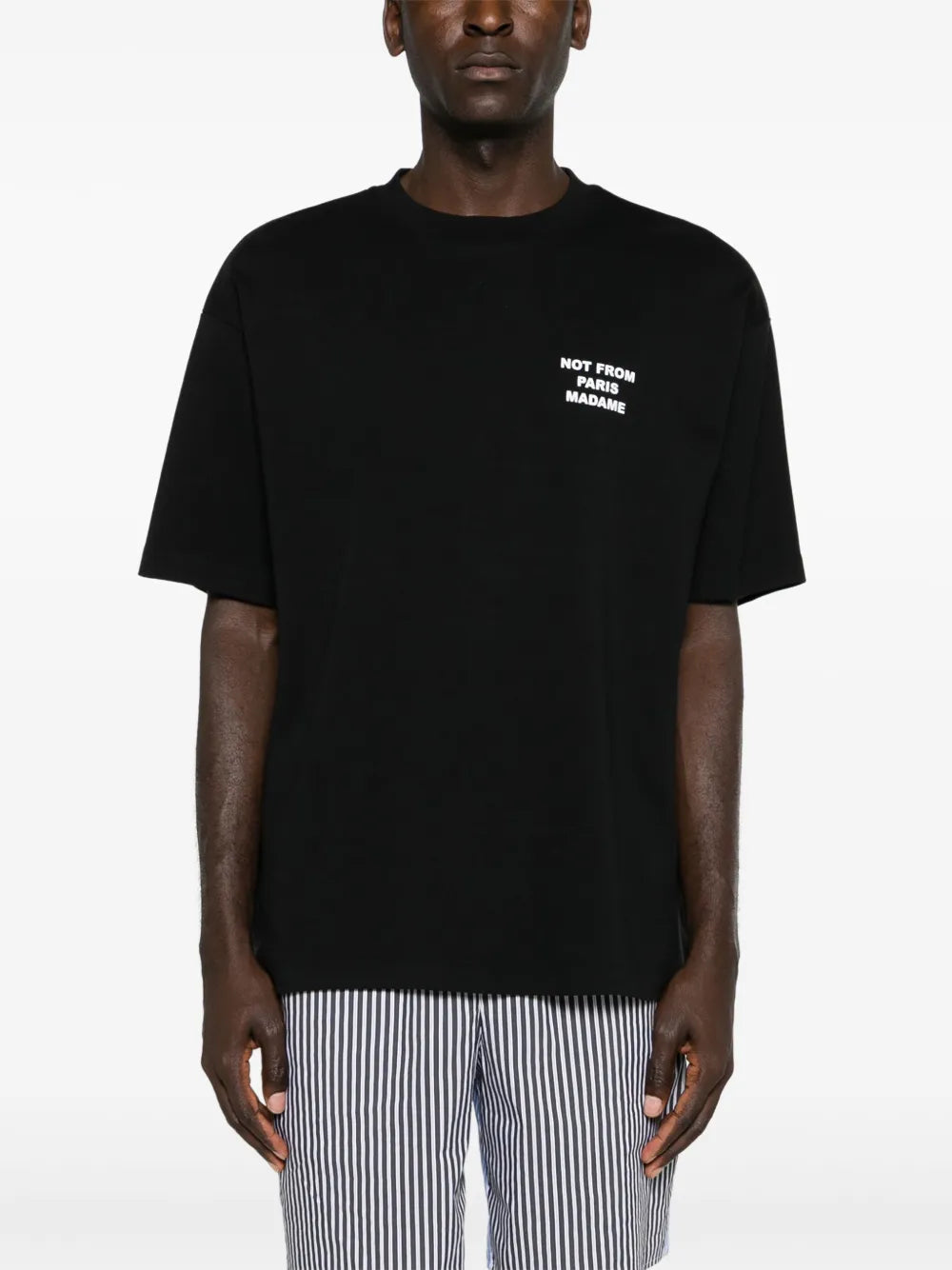 cotton t-shirt, slogan tee, black t-shirt, Drôle de Monsieur, casual fashion