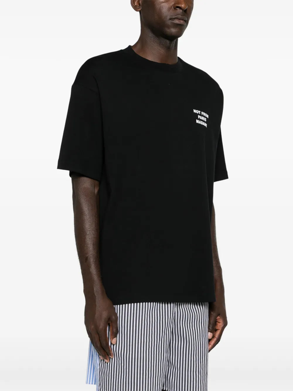 cotton t-shirt, slogan tee, black t-shirt, Drôle de Monsieur, casual fashion