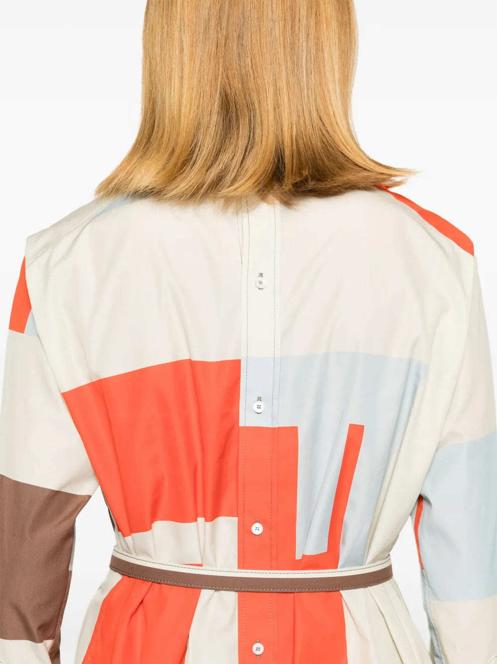 マルチカラー パズル プリント ポプリン ドレス