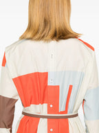 マルチカラー パズル プリント ポプリン ドレス