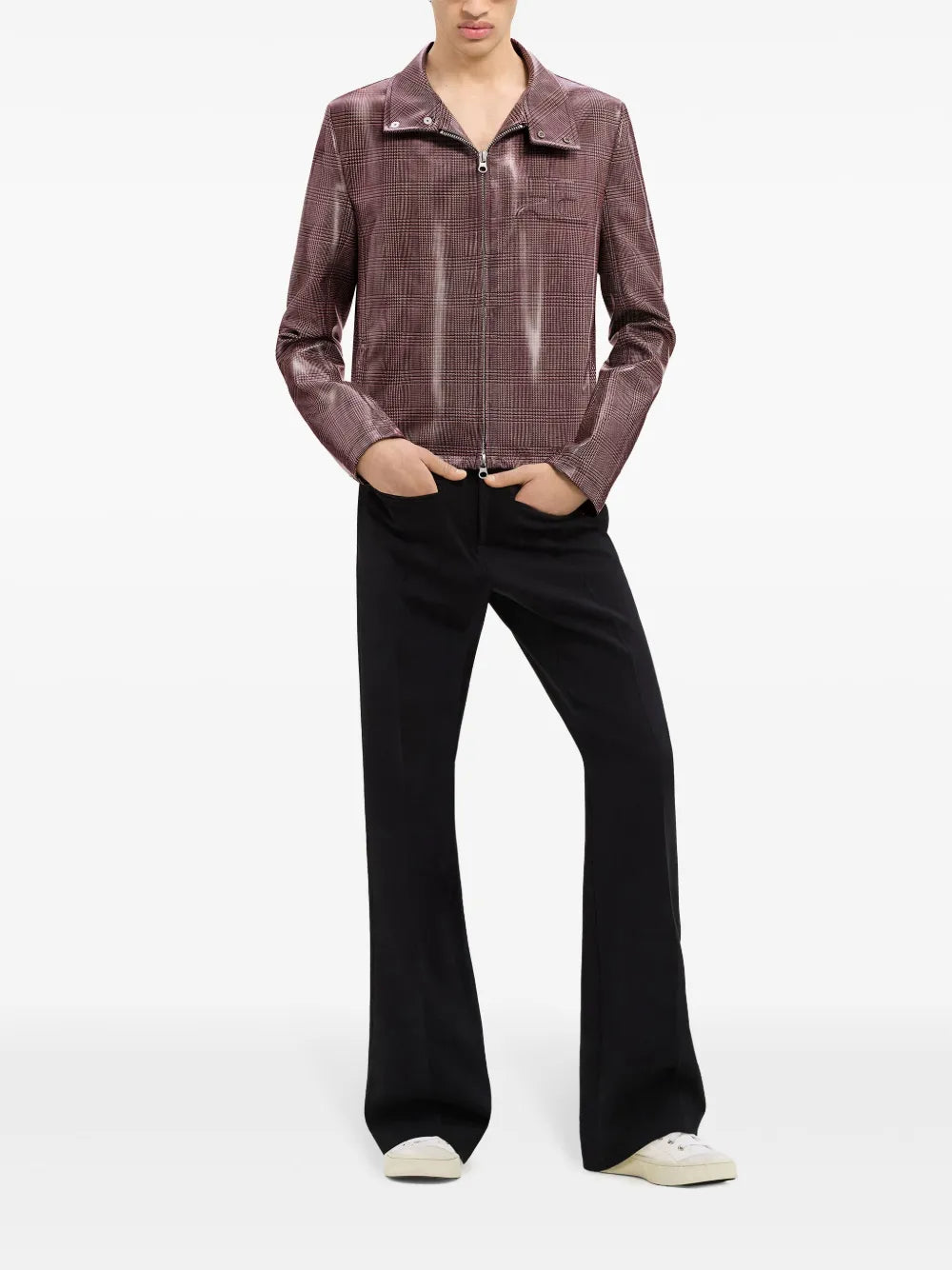 メンズのクレージュによるビニールチェックジャケットの画像 - 2024年秋冬シーズン - 後面図