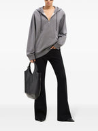 スタンドアップカラー付きジップフーディ