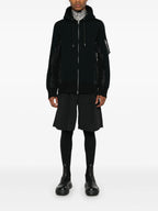 Image of Black Zip Sweatshirt by Sacai for Men - Season Autumn-Winter 2025 - Back View