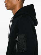 Image of Black Zip Sweatshirt by Sacai for Men - Season Autumn-Winter 2025 - Detail View 7