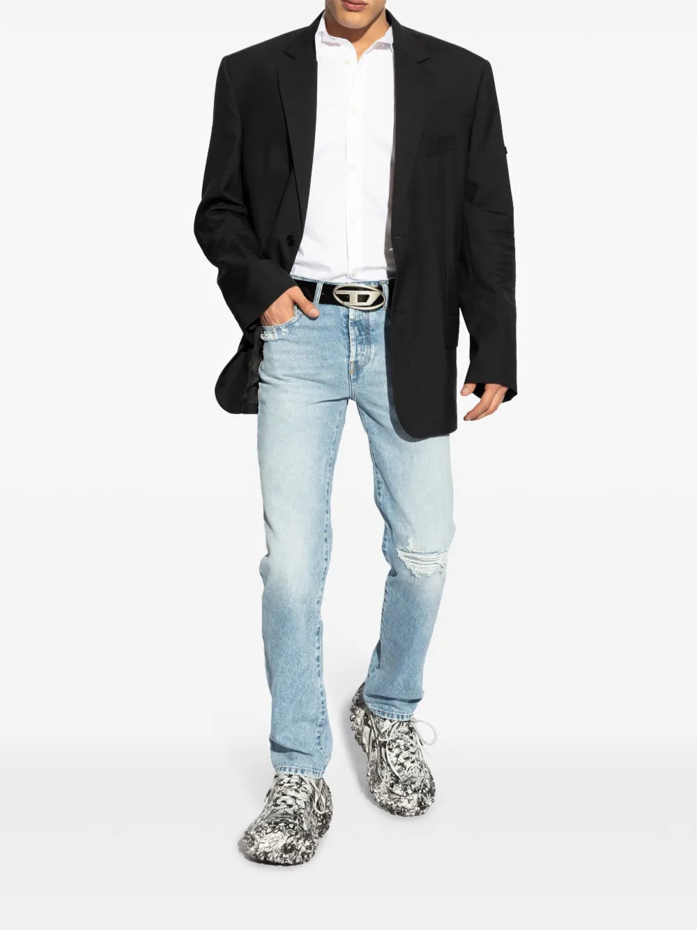 Classic Shirt, White Shirt, Diesel S-Fitty-A, Cotton Shirt, Men's Wear