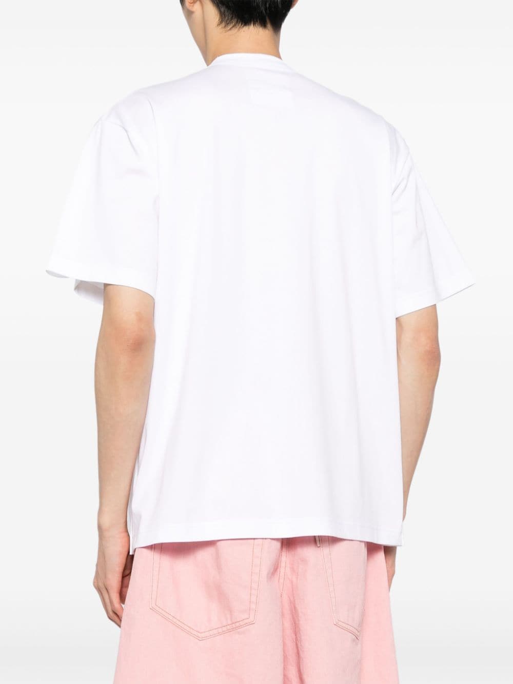 Sacai T-shirt, White Pocket T-Shirt, Men's Designer T-Shirt, Luxury Casual Wear, Cotton Jersey T-Shirt