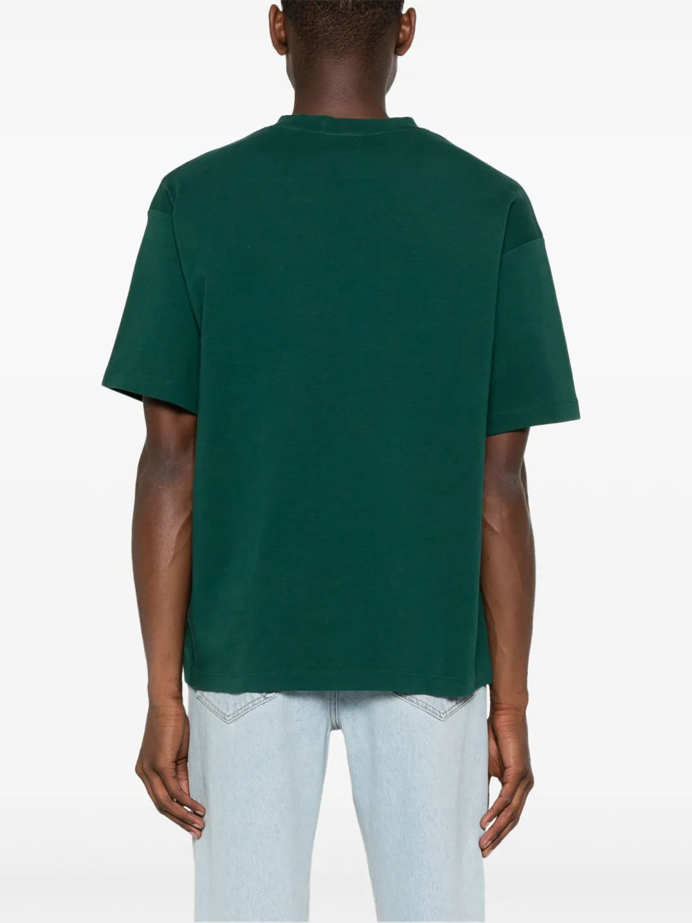 Green Slogan T-Shirt, Cotton Crew Neck Tee, Drôle de Monsieur Shirt, Relaxed Fit Long Sleeve, Unisex Spring 2025