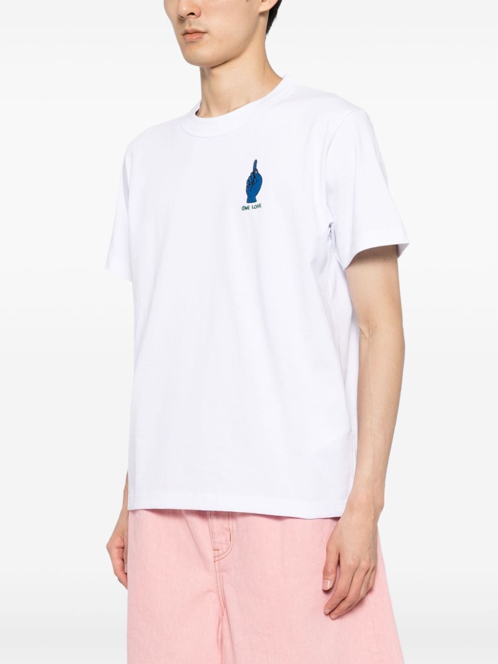 Sacai T-shirt, White Logo T-shirt, Luxury Ready-to-Wear, Premium Cotton T-shirt, Designer T-shirt