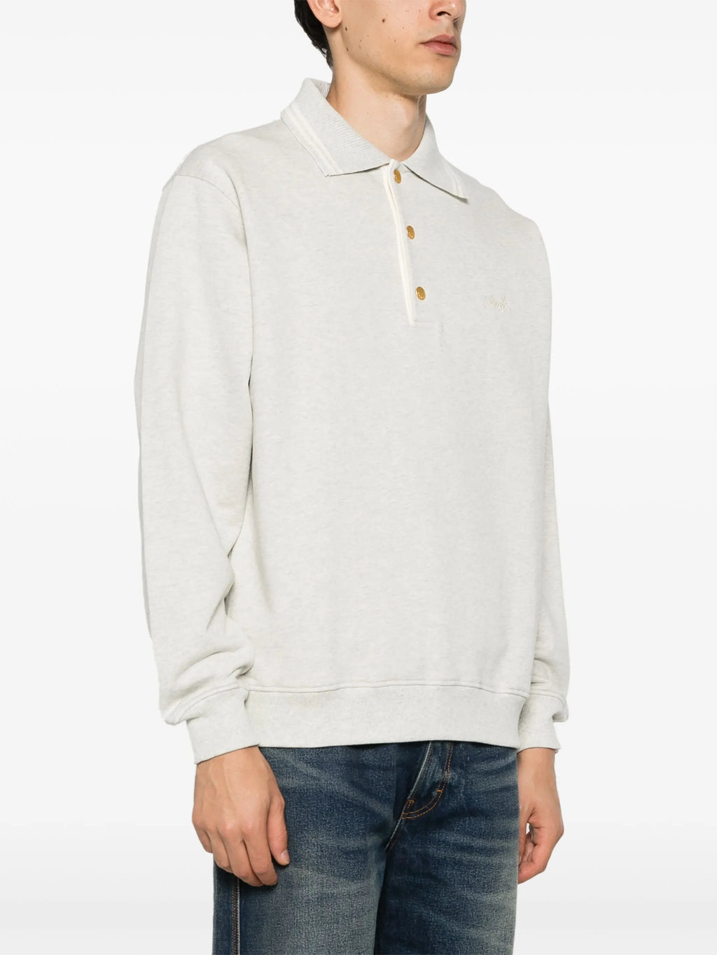 Drole De Monsieurの男性用面白い長袖ポロシャツの画像 - 2026年春夏シーズン - モデルビュー2