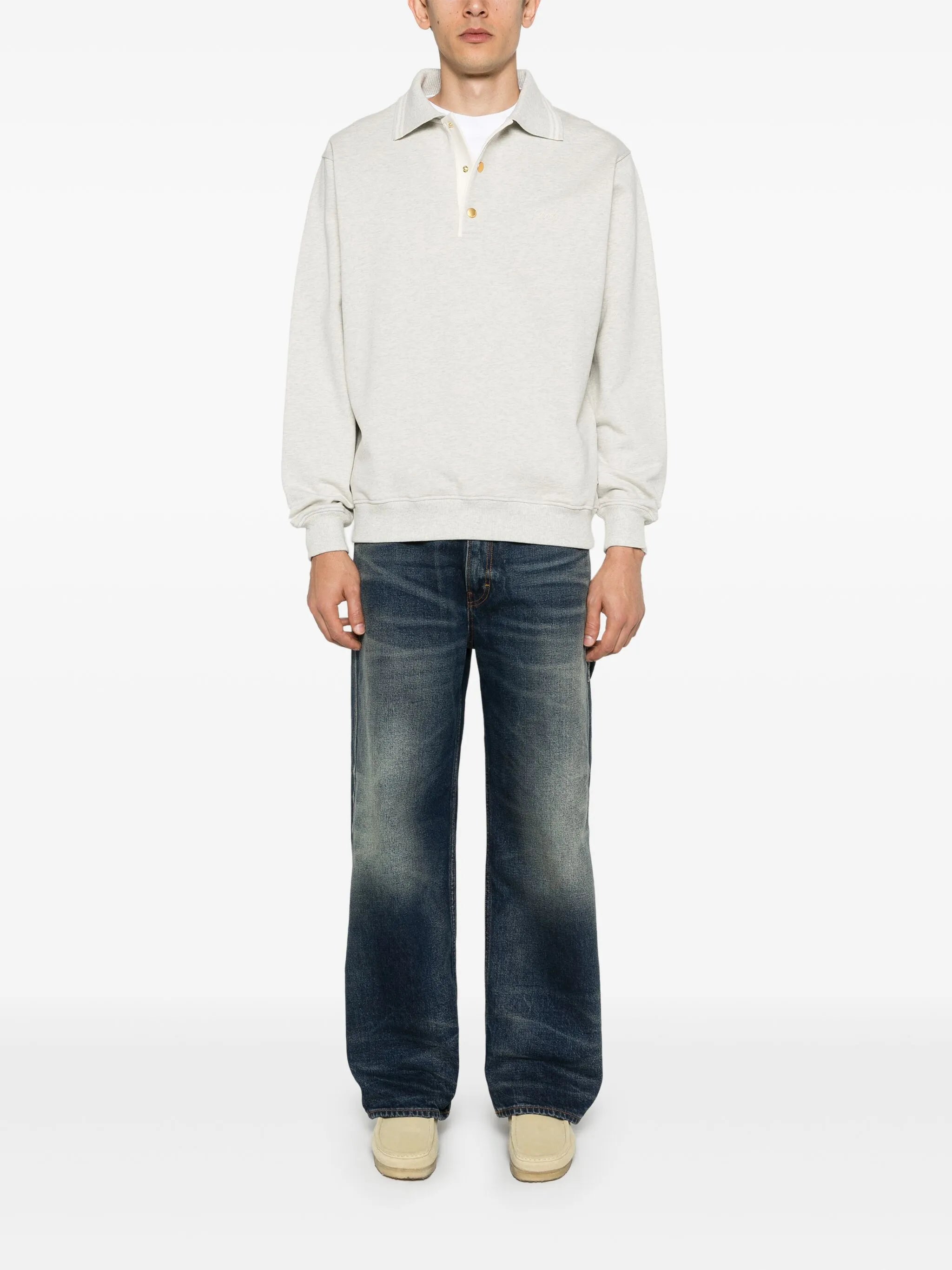 Image of Funny Long Sleeve Polo by Drole De Monsieur for Men - Season Spring-Summer 2026 - Model view 1