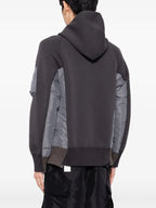 Zip-Up Nylon and Terry Sweatshirt